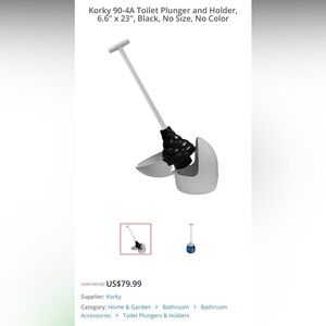 Black Toilet Plunger and Holder
